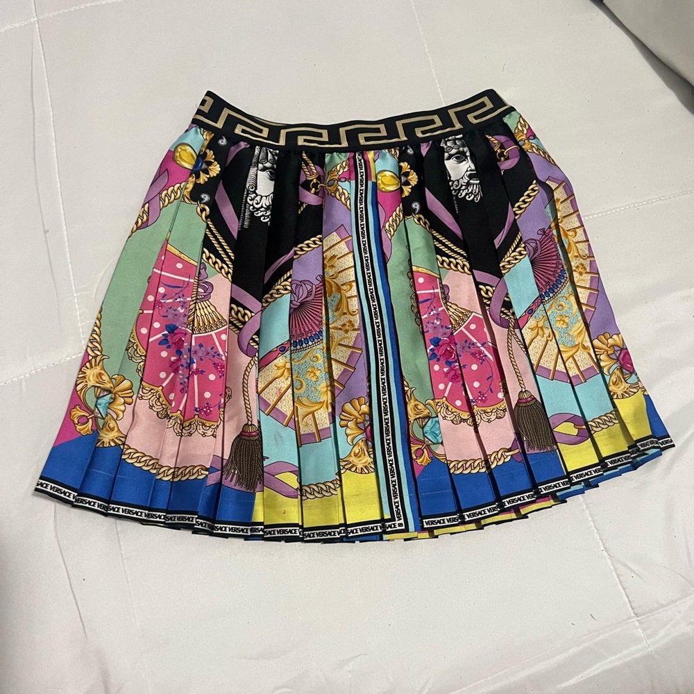 Girls Versace plaited skirt